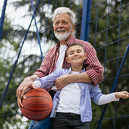 KAAYEE Engraved Basketball for Grandson, Engraved Basketball for Son from Mom Dad, Personalized 29.5" Basketballs Gifts, Custom Christmas Birthday Graduation Back to School Gift for Son from Mom Dad - color: to Grandson