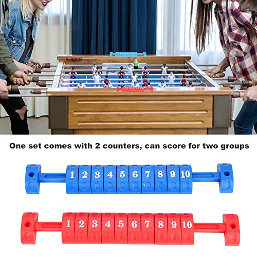 Foosball Score Counter,2pcs Table Football Counter,2pcs/Set Table Football 10 Numbers Scoring Score Counter Indicator Red & Blue