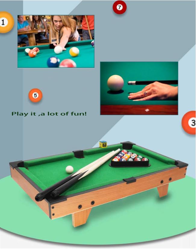 Mini Pool Table for Kids Small Billiards Game Table Top Pool Table Toy for Cat Gift for Kids Cat Pool Table Toy - style: P-20"(leg)