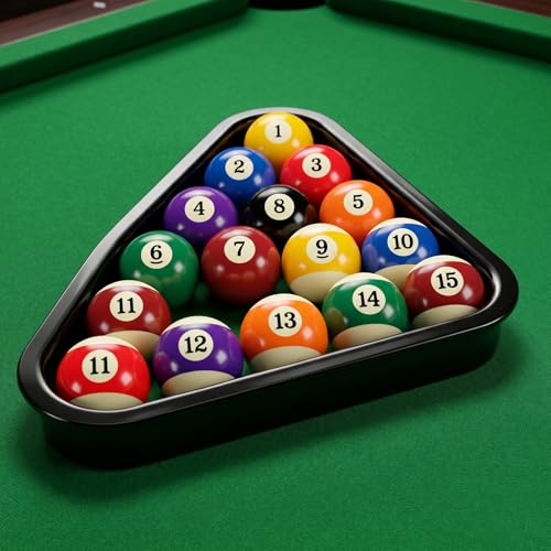 JJUNW Pool Ball Rack, Black Pool Triangle Table Rack, Pools Balls Billiard Set Pools Chalk Holder, Billiard Training Tools for Pooling Table Accessories