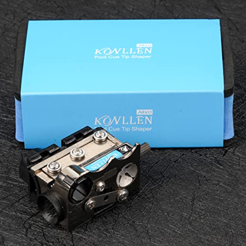 KONLLEN Pool Cue Tip Shaper 7-in-1 Cue Repair Tool Multifunction Billiard Tool | Tip shaping tool, multi-size compatibility(9.3 to 13.2mm), trimming and maintenance function