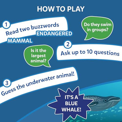 Skillmatics Guess in 10 Underwater Animals, Perfect for Boys, Girls, Kids, and Families Who Love Card Games, Toys, Board Games, Gifts for Ages 8, 9, 10 and Up - style: 9. Underwater Animals