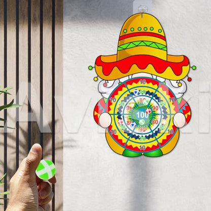 Cinco de Mayo Dart Board Set, Mexican Gnome Party Board with 12 Stick Balls, Hook, Kids Mexico Party Indoor Outdoor Games, Mexican Birthday Party Suppiles for Boys/Girls/Adults Fun