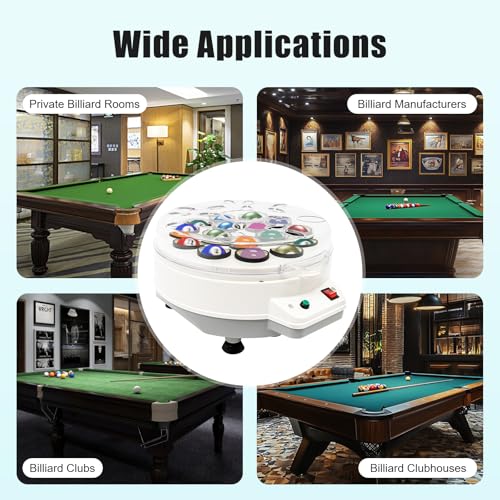 Automatic Pool Ball Cleaner Machine 16 Balls Billiard Ball Cleaner and Polisher 180W Electric Pool Ball Polishing and Cleaning Machine for American/British Billiards 16 Balls