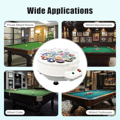 Automatic Pool Ball Cleaner Machine 16 Balls Billiard Ball Cleaner and Polisher 180W Electric Pool Ball Polishing and Cleaning Machine for American/British Billiards 16 Balls