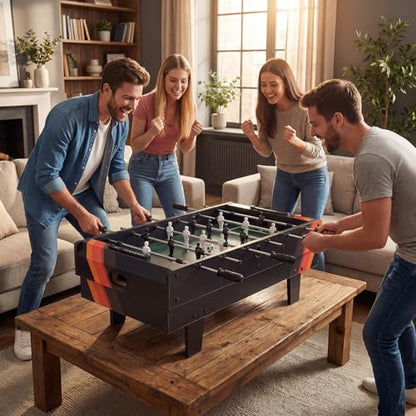 Giantex 4-in-1 Multi Game Table, Combo Foosball Game Table Top w/Billiards, Ping Pong, Push Hockey for Home, Game Room, Family Night & Arcade, Wood Combination Game Table Set for Adults - color: Black