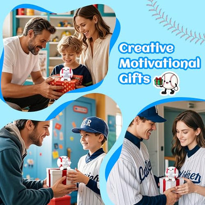 OkiyiD Mini Funny Positive Gifts Baseball, Knitted Wool Baseball Crochet Toy with Positive Card, Creative Cute Emotional Support Cheer Up Keepsake Gift for Kids Boys Men College Temmate - style: baseball