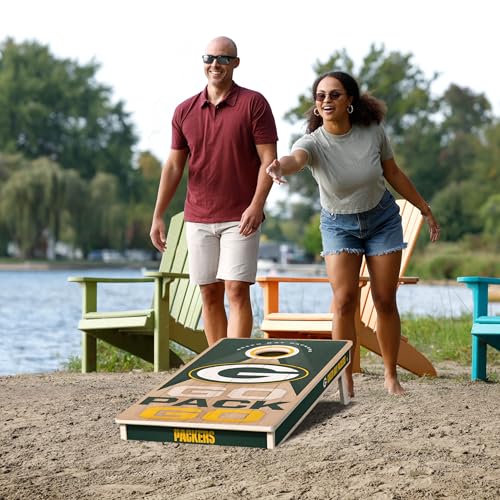 YouTheFan NFL 2' x 4' Slogan Series Professional Wood Cornhole Game - color: Green Bay Packers