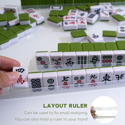Mini Chinese Mahjong Set - 144pcs Traditional Travel Game with Case, Portable Small Mahjong for Beginners - Travel Mahjong Set (0.94 × 0.67 × 0.47) - size: 0.94 × 0.67 × 0.47-Mini Chinese Mahjong Set