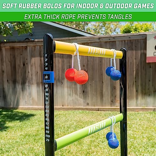 GoSports Ladder Toss Indoor & Outdoor Game Set with 6 Soft Rubber Bolo Balls and Travel Carrying Case - Choose Pro or Classic - style: Pro Ladder Toss