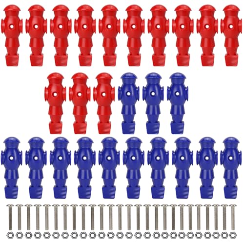 Marsrut 26pcs Foosball Replacement Players, Foosball Men Table Parts, Plastic Soccer Player Guys Set for Football Table - color: Red-Blue
