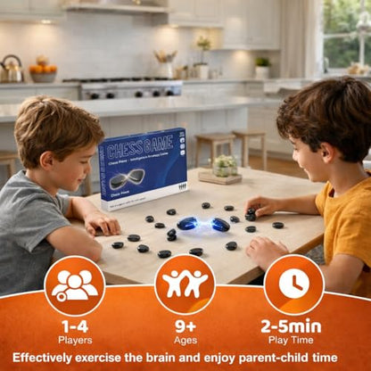 Magnet Game with 32 Stones, Magnetic Chess Game with String, for Family & Party & Travel & Camping, Puzzle Strategy Game