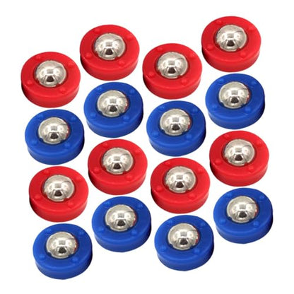 Happyyami 20pcs Tabletop Shuffleboard Pucks Accessory Set Mini Shuffleboard Game Replacement Discs for Home Clubs Entertainment Venues Boost Game Excitement with Red Blue Roller Balls