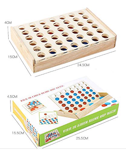 4 in a Row Wooden Board Game Foldable Line Up 4 Classic Family Toy Educational Toy For Kids and Family