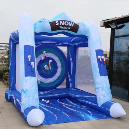 Blue Inflatable Snow Throwing Game Inflatable Ball Toss Target Dart Board 12 Axes+8 Toss Ball for Party/Birthday/Backyard/School/Team Events - style: Single Dart