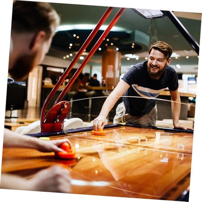 Air Hockey Pushers and Pucks Ergonomic Plastic Hockey Table Accessories with Felt Pads Replacement Parts Includes Pushers Red Green Pucks