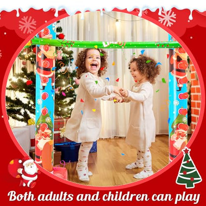 Threan 60 Inch Christmas Inflatable Limbo Xmas Party Game Limbo for Holiday Adults Fun Stick Toys for Christmas Birthday Indoor Outdoor Party Games Picnic Pool - style: Christmas