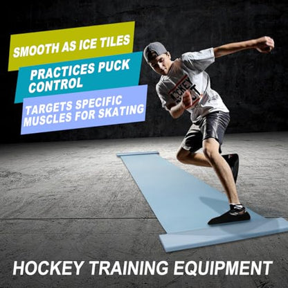 kasifei 6ft Slide Board, Portable Ice Hockey Training Aid, Hockey Training Equipment for Low-Impact, Home Gym Workout and Sports Training