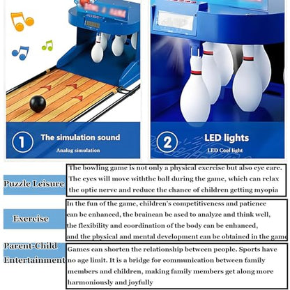 Electronic Bowling Alley Game for Kids and Adults with Automatic Reset,Lighting Effects,and Simulation Sounds-Foldable Indoor Bowling Set 2M/6Ft,2m/6ft - size: 2m/6ft