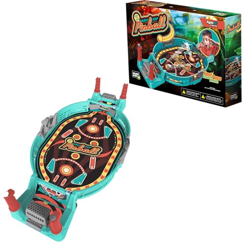 MUKIKIM Head-to-Head Table Top Pinball, Classic Battery-Free Arcade Tabletop Game, Exciting 2-Player Family Board Game Featuring Fast-Paced Action, Educational Gameplay & Interactive for Kids & Family