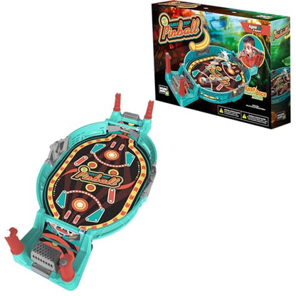 MUKIKIM Head-to-Head Table Top Pinball, Classic Battery-Free Arcade Tabletop Game, Exciting 2-Player Family Board Game Featuring Fast-Paced Action, Educational Gameplay & Interactive for Kids & Family