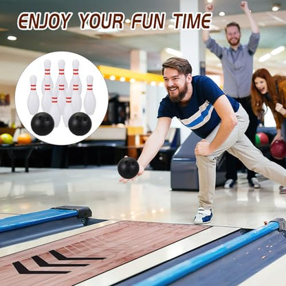 Mini Bowling Set, Bowling Alley Set with Thicken Lane, Indoor & Outdoor Home Bowling Set, Bowling Pins Ball Set, Full Bowling Alley Set for Family & Friends, Diatomite & Rubber Material Lane (Thick)