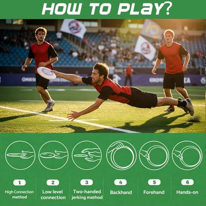 6 Pack Glows in The Dark Flying Disc 175g 10.63 Inch Sport Flying Disc Bulk Adult Team Sports Flyer Discs Durable for Outdoor Beach Pool Park Camping Game Competitions