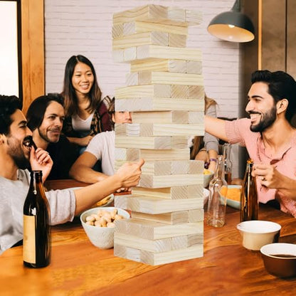 GOROCK Jumbo Tumble Tower,60pcs Large Classic Giant Indoor Outdoor Game for Kids and Family,Stack Over 5Ft Wooden Blocks Party Game at Backyard Lawn with Friends On Holiday - size: XL-Over 5 FT