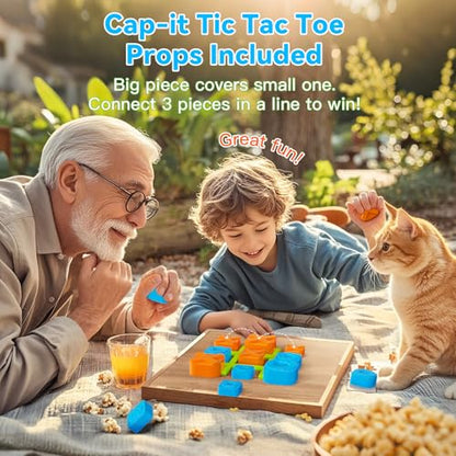Rechargeable Tic Tac Toe Game Box with 5 Fun Brain Memory Games, Electronic Touchscreen Handheld Game, Portable Digital Puzzle Board Travel Toy, Gifts Choice for Kids and Adults (Green)