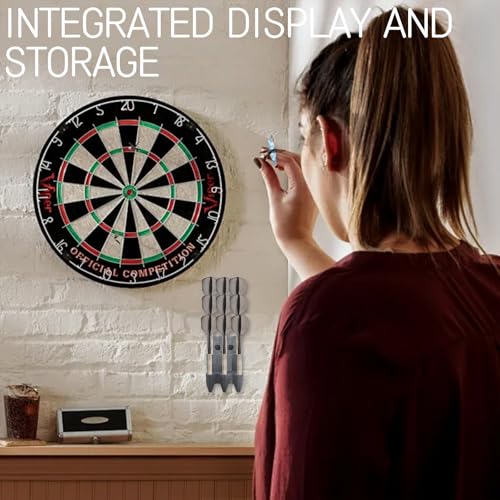 2 Pack Dart Holder Wall Mount Display Rack 3D Printed - Bracket for 9 Steel or Soft Tip Darts, Storage and Organizer Accessory for Dart Players (No Darts Included)