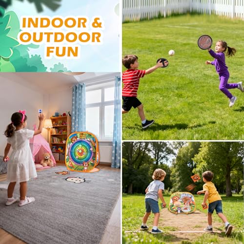 Bean Bag Toss Game Sets for Kids, Toss and Catch Ball Set for Kids Outdoor Baseball Toys for Toddlers Carnival Games for 3 4 5 6 7 Years Old Boys and Grils Backyard Outdoor Toy