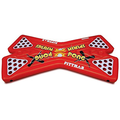 Pittman Outdoors Floating Beer Pong Table - Splash Pong Inflatable Table with Glow in The Dark Cup Holders, 2 or 4 Person