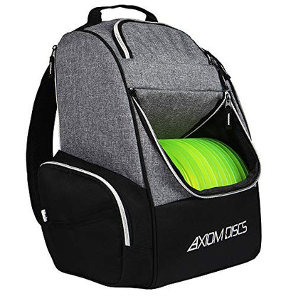 Axiom Discs Shuttle Disc Golf Backpack Bag (Choose Your Style and Color) - color: Heather Gray, style: Without Velcro Side Panel