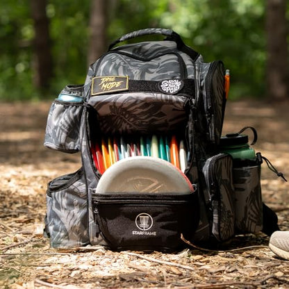 STAR FRAME Beast Disc Golf Bag With Cooler | 25+ Disc Frisbee Golf Backpack | 3-Can Insulated Cooler | Light Durable Gray Men Women Disc Golf Bag | Huge Storage & 12oz Can Holders - color: Gray