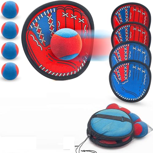 Toss and Catch Ball Game for Kids – Sticky Ball Catch Game with Catch Paddles & Balls, Outdoor Ball Catch Game for Toddlers Boys & Girls, Beach Yard Pool Family Games Ages 3-12