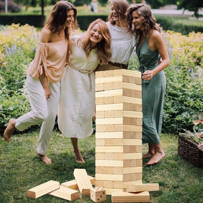 GOROCK Jumbo Tumble Tower,60pcs Large Classic Giant Indoor Outdoor Game for Kids and Family,Stack Over 5Ft Wooden Blocks Party Game at Backyard Lawn with Friends On Holiday - size: XL-Over 5 FT