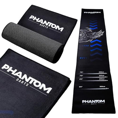 Darts Mat with Oche – Professional Dartboard Mat for Floor Protection, Non-Slip Rubber Backing, Portable Darts Distance Mat with Throwing Lines for Home or Pub