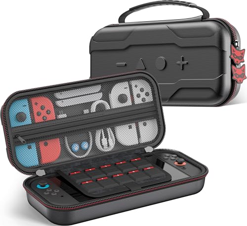 Switch 2 Carrying Case Compatible with Nintendo Switch 2(2025)/Switch/OLED Console, Protective Hard Portable Travel Carry Case Shell Pouch with Pockets for Switch 2 Accessories and 10 Games - color: Black, size: S-Switch 2 Case