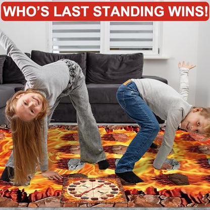 Giant Floor Games - Lava Themed Pose Balance Game, Lava Party Game, Indoor Outdoor Interactive Games For Adults - Promotes Physical Activity, Family Board Gameplay Mat for Home Lawn Yard
