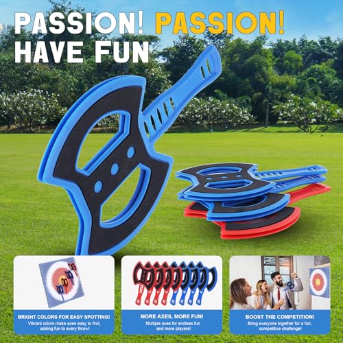 Throwing Axe for Axe Throwing Game for Backyard, Throwing Axe Set with Throwing Star for Outdoor Games, Durable and Fun for All Ages - style: 8 Throwing Axes