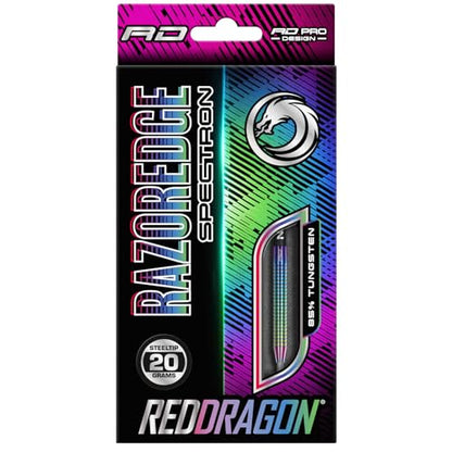 RED Dragon Razor Edge Spectron - Tungsten Professional Steel Darts Set with Flights and shafts - Available in 20g, 22g, 23g, 24g, 26g