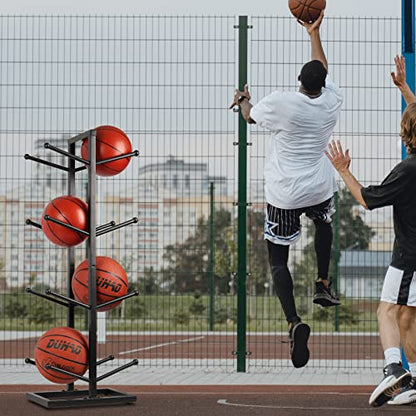 Basketball Organizers Metal Ball Storage Rack Sports Storage for Indoor Outdoor - style: 4-Layer
