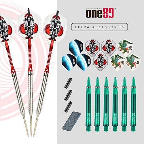 ONE80 90% VHD Steel Tip Tungsten Dart, Professional Barrel Style with Extra Flights, Shafts and Sharpener Gift Box Packaging - style: B-24g