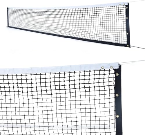Professional Tennis Net 42ft x 3.5ft – 3.0mm Twisted PE, 4.0cm Official Mesh, UV/Waterproof, 6mm Steel Cable & Top 6-Row Double Layer – Complete Kit for Court, Backyard or Driveway