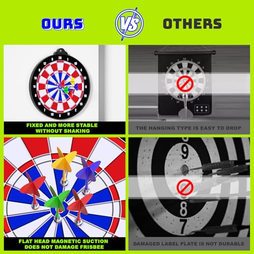 Magnetic Dart Board for Kids Indoor Outdoor Kids Games and Party Games, Christmas Birthday Gifts Toys for Boys Age 3-12 - style: Blue