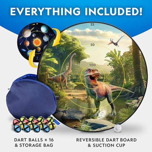 National Geographic Dart Board for Kids - Dart Ball Game Set with Lightweight 28" Reversible Dartboard and Sticky Balls in 4 Colors, Indoor Games for Kids, Kids Darts Game - style: Dartboard Set