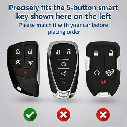 Silicone Key Fob Cover 2 Pack, Key Protector - 360° Key Protection Case for Chevrolet 2020-2026 Trailblazer/Equinox/Malibu, Anti-Scratch Silicone Key Cover (Gray/Gray) - color: Gray/Gray