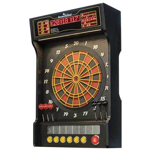 Arachnid Cricket Pro Dartcade Electronic Dartboard Set, 15.5” Regulation Soft Tip Board, Arcade‑Style LED Scoring, Voice Callouts, 41 Games/323 Variations, Up to 16 Players