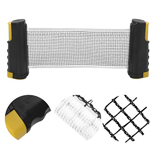 SUNGOOYUE Table Tennis Net Retractable Portable Rack with Plastic Polyester Cotton Adjustable Telescopic 170cm Net 5cm Clamp for Home Office Travel Players Indoor Games