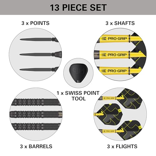 Target Darts Bolide Void 90% Tungsten Dart Set, Steel Tip Swiss Point Darts | 21G/22G/23G/24G/25G/25G | Professional Darts Sets, Black Darts, Swiss Point Tool Included - size: 25G, style: Barrel 01